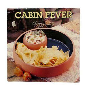Cabin Fever Chip & Dip Platter Glazed Blue Interior Terracotta Exterior Made In